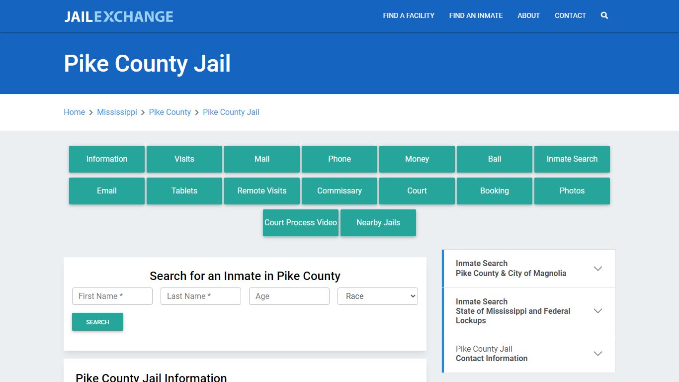 Pike County Jail Roster Lookup, MS, Inmate Search - Jail Exchange